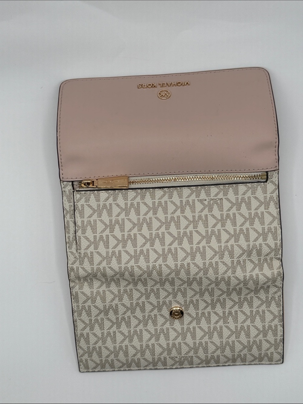 Michael Kors Pink and Cream Stripe Tote with Brown Trim and Matching Wallet - Picture 12 of 15